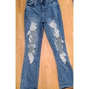 Judy Blue 5/27 Destroyed Straight Fit Jeans STYLE# JB88446